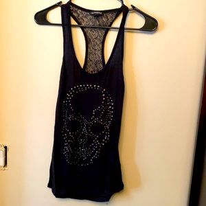 Express black skull tank